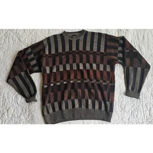 Vintage Cezani Grandpa Wool Blend Cozy Knit Pullover Sweater Men Sz M Multicolor